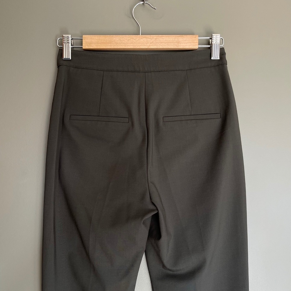 NWT Veronica Beard Arte Pant Loden Green Wool Blend Slim Flare Trousers Size 0 - Picture 9 of 12